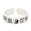Adjustable Copper Ring Men Women Vintage Geometric Open Band With Yin Yang Eight Trigrams Design