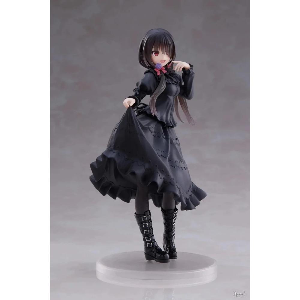 18CM DATE A LIVE Tokisaki Kurumi Figurka Anime Urocza Dziewczyna Model Zabawka PVC Czarna Suknia Suknia W górę Stojący Model Ozdoba Wnętrza Samochodu