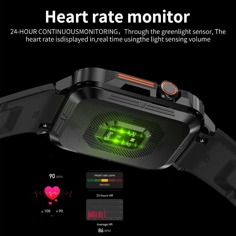 2025 New Military Men Smart Watch Health Monitor Bluetooth Call Smartwatch Fitness IP68 Waterproof Sports Watches for Women
