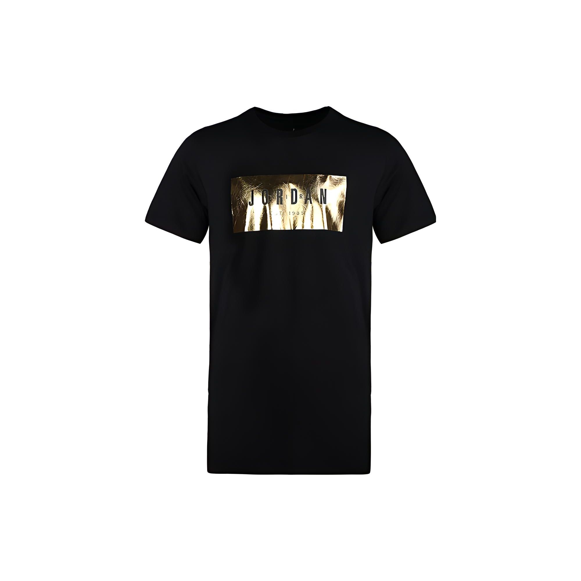 

Бренд Jordan, однотонная повседневная спортивная футболка с мультяшным узором, мужские топы с короткими рукавами, черные AA1918-010 XL