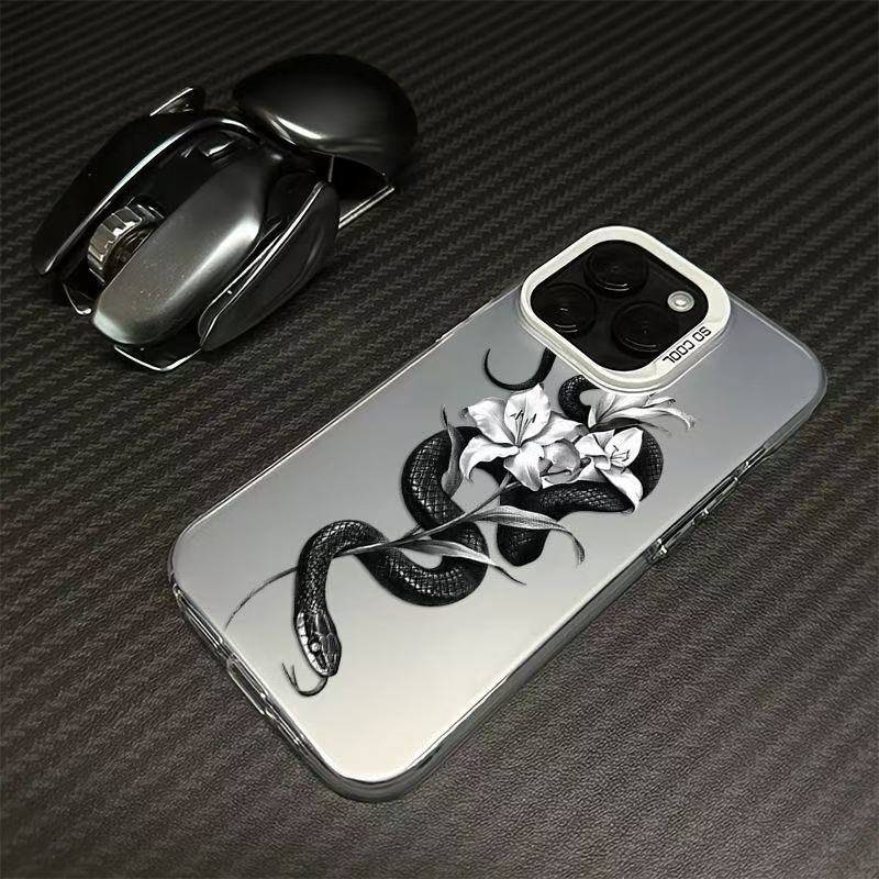 The New Black Snake Wrapping Flower Is Suitable for Iphone17 Mobile Phone Case Apple 15promax/14 Anti-drop 13pro16 Europe and America