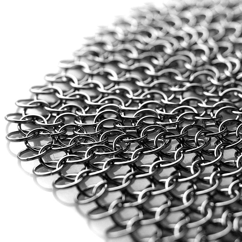 Stainless Steel Kitchenware Cleaner Cast Iron Cleaner Chainmail Scrubber Silvery