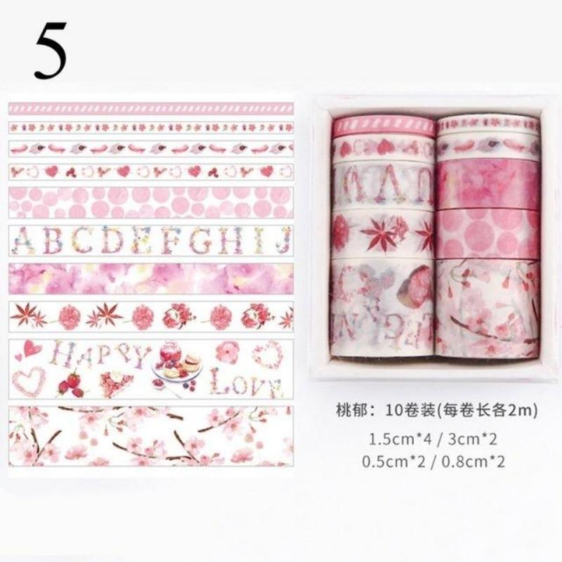 10Pcs / Set Decorative Kawaii Washi Tape Set Sea and Forest Series Japanese Paper Stickers Japanese