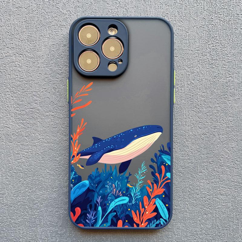 

Shark Painted Sea Whale Marine Organism Phone Case For IPhone 13 11 12 Pro Max Mini 16 15 14 Pro Max Plus X XR XS 7 8 SE2 Covers iphone X or XS