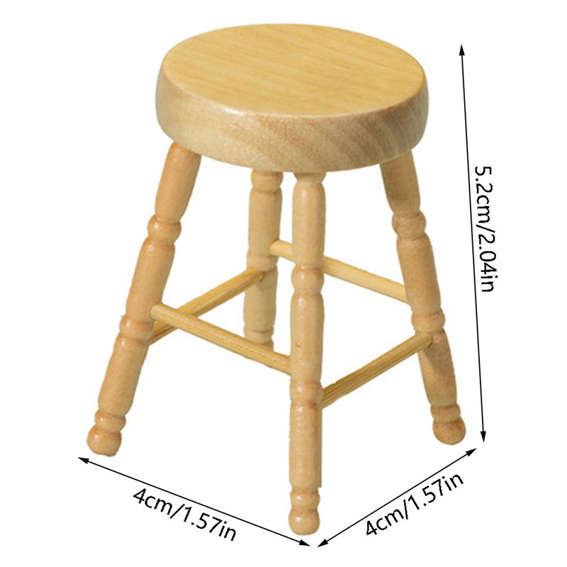 1pcs 1:12 Dollhouse Simulation Retro Sofa Chair Round Stool Model Furniture Living Room Bedroom Scene Decor Accessories Toy