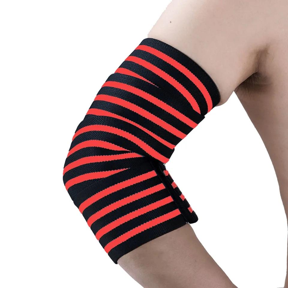 Loogdeel Elastiskt Armbågsskydd Kompressionsstöd för Tyngdlyftning Powerlifting Bodybuilding Armstöd Rem