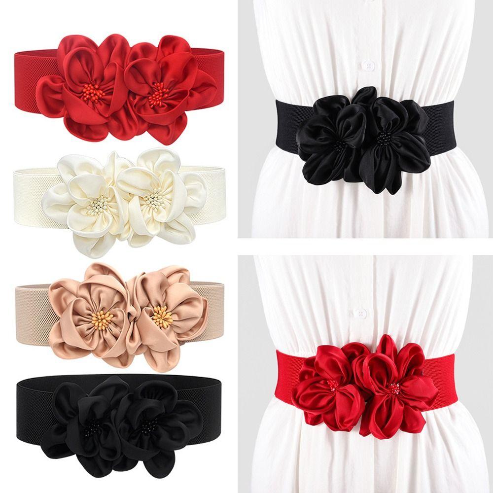 Floral Large Flowers Waistband Chic Ladies Dress Cummerbands  Skirt Dress Coat Decor Accessories