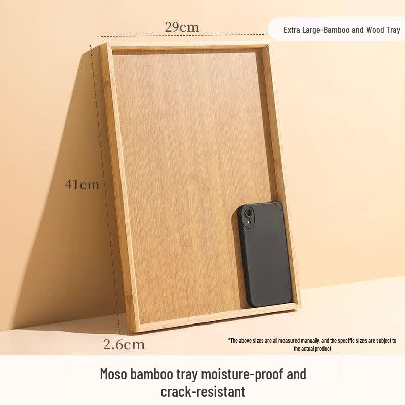 Qiwei Rectangular Bamboo Wooden Serving Tray