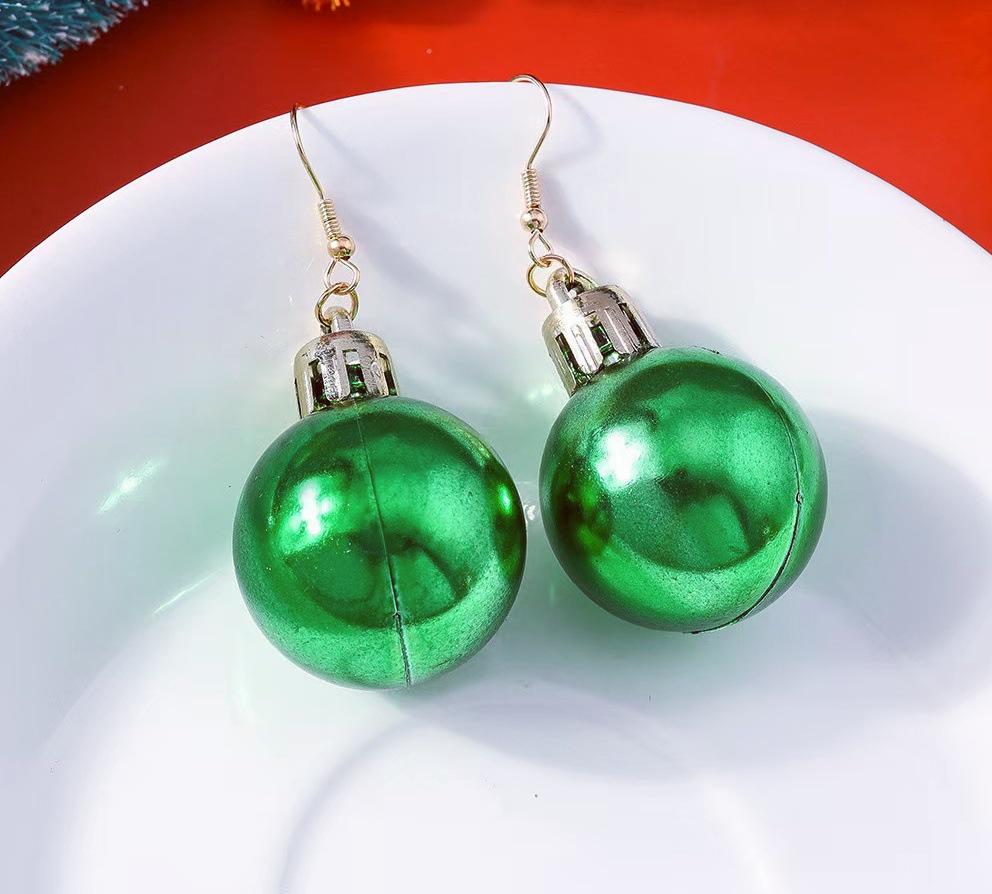 Cross-Border Christmas Light Bulb Geometric Earrings