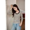Women S V Neck Striped Long Sleeve Slim Fit T Shirt