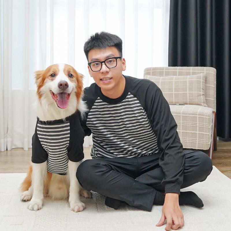 Pet Dog Cat Striped Cotton T-Shirt Two-Legged Outfit French Bulldog Corgi Small Medium Large Breeds