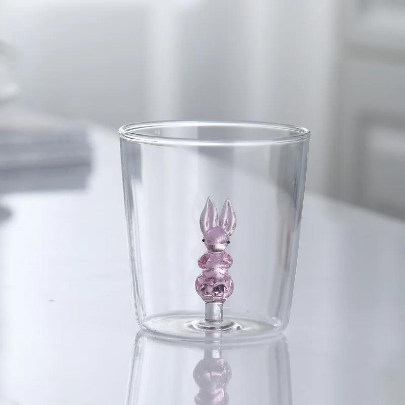 Cute 3D Animal Farm Glass Cups Italy Design Glassware Drink Whiskey Glasses Coffee Mug Kids Borosilicate Milk Water Teacup