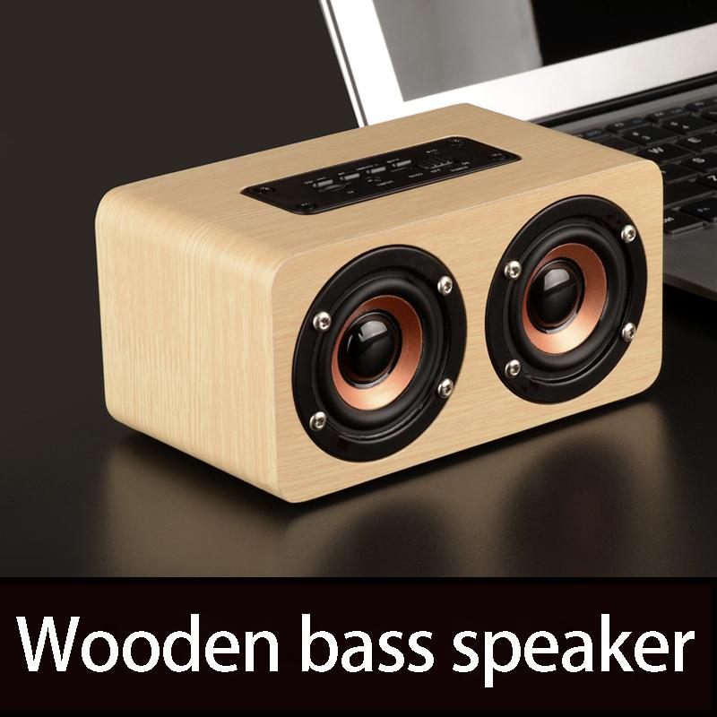 Retro Wooden Bluetooth Speaker Computer Speaker Bar Stereo Sound Subwoofer box For Macbook Laptop Notebook PC TF Card Music Player Wired Loudspeaker