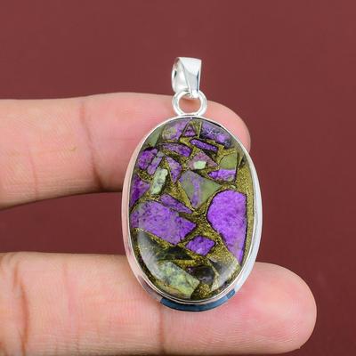 Copper Purpurite Pendant 925 Sterling Silver Pendant Handmade Jewelry Genuine Gemstone Pendant Antique Pendant Gifts For Him Silver Jewelry