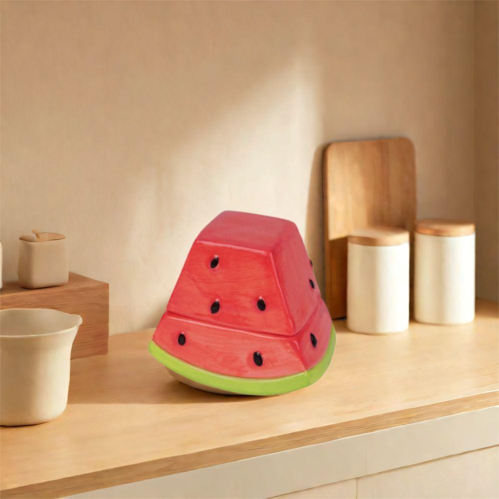 Decorative Watermelon Toothpick Box Creative Cotton Swab Box Ceramic Toothpick Jar  Office Desk