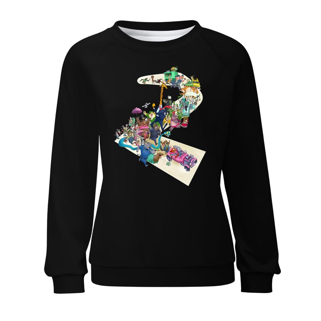 Hanorac larg casual de damă cu mânecă lungă și imprimeu