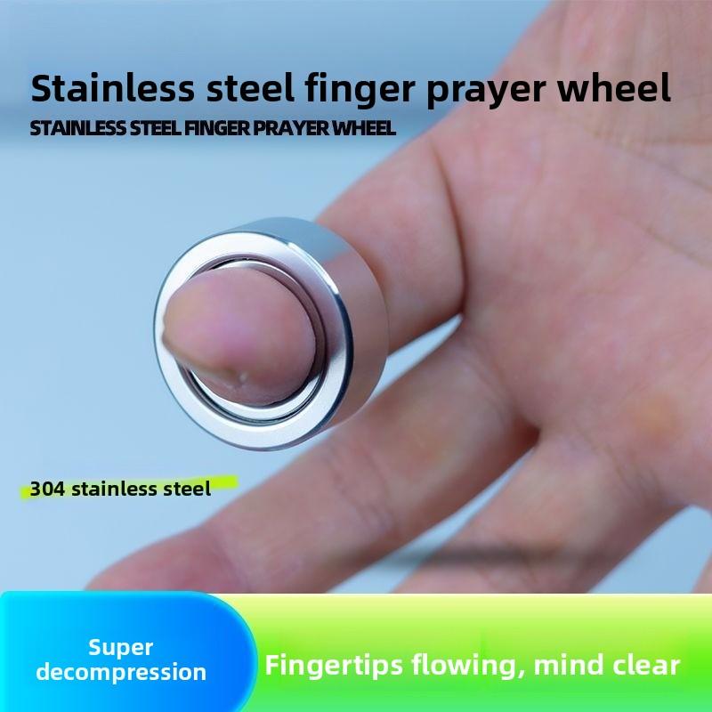 Stainless Steel Paragraph Ring Finger Gyro Finger Warp Wheel Decompression Ring Numerical Control Seiko