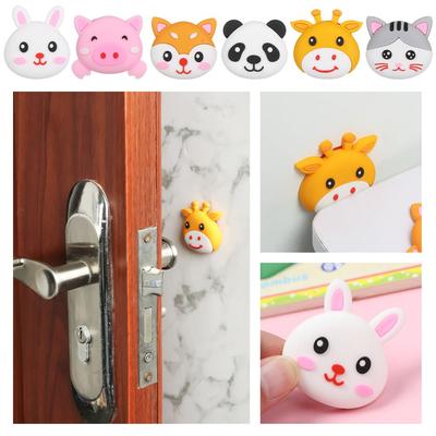 Home Rubber Cartoon Door Stopper Stickers Touch Mat Anti-collision Pads Handle Bumper
