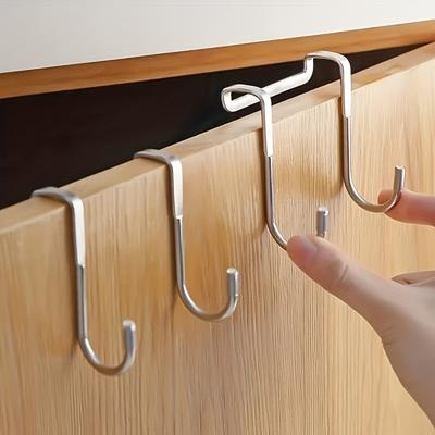 1/2/4 pezzi Gancio in Acciaio Inossidabile per Porta Comodino, Gancio Doppio per Dormitorio, Gancio Tipo S, Appendiabiti da Appendere Dietro la Porta Bagno Cucina