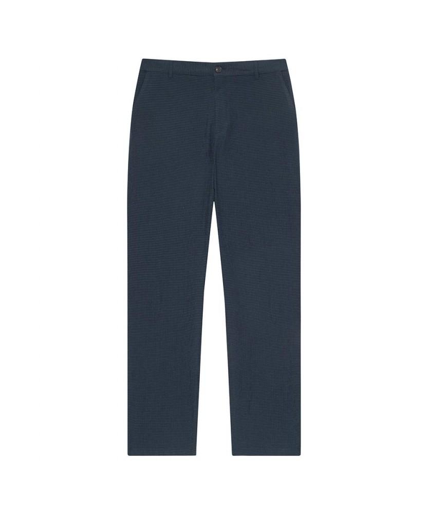 NOTIG Rayon Blend Seersucker No-Tuck Pants Navy