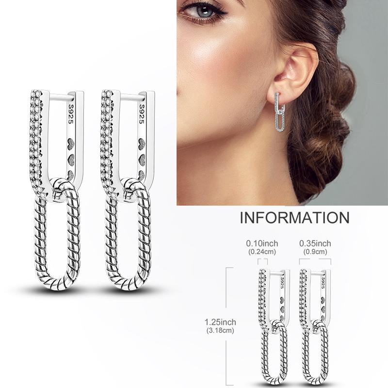 925 Silver Hoop Earring Moon Sun Earring Pendent Zircon Heart Shape Star Eardrop For Women Girl Making Jewelry