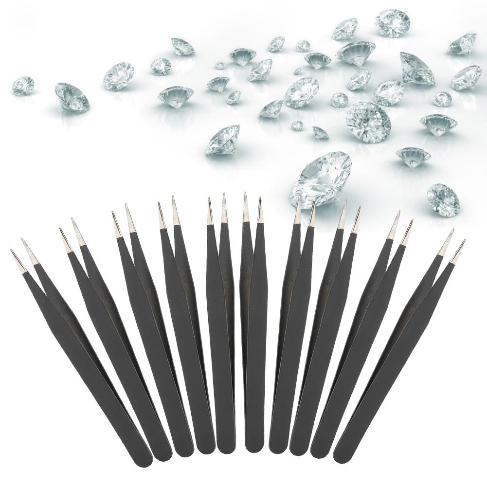 Zestaw 10 szt. Pęsety ze stali nierdzewnej antystatyczne o wysokiej precyzji narzędzie do napraw domowych