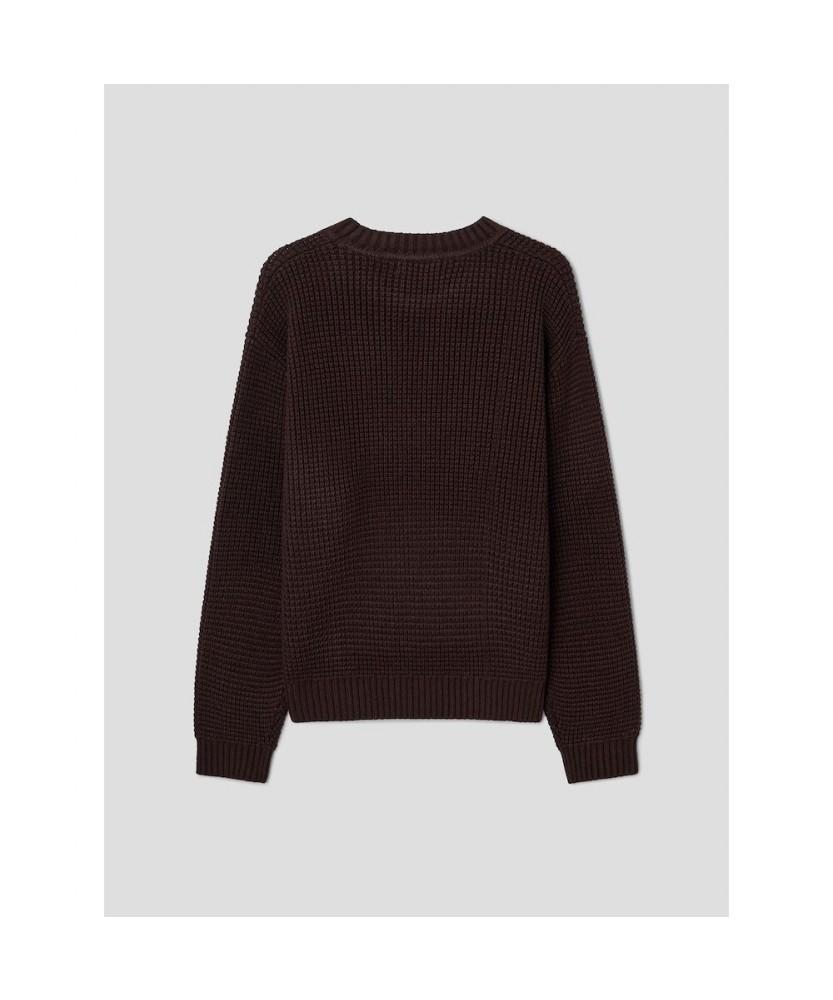 8SECONDS Casual Fisherman Round Knit Brown