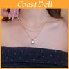 Geometric Faux Pearl Double Layer Necklace For Women Elegant Minimalist Jewelry