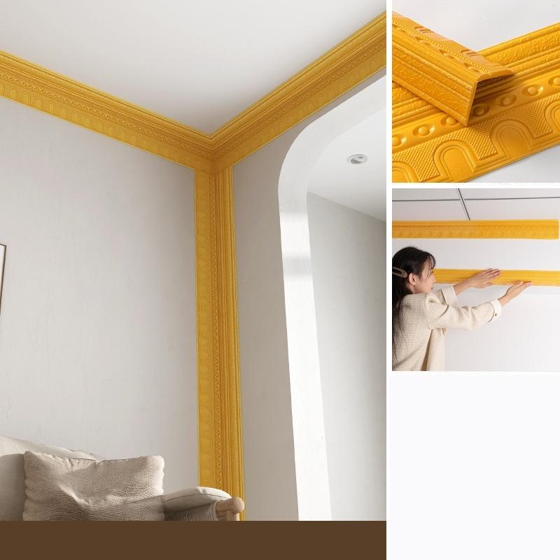 1pc 2.3m/9.2m DIY Waterproof Ceiling Decorative Strip Self Adhesive Wall Trim Line Wall Border Home Decoration Wall Stickers