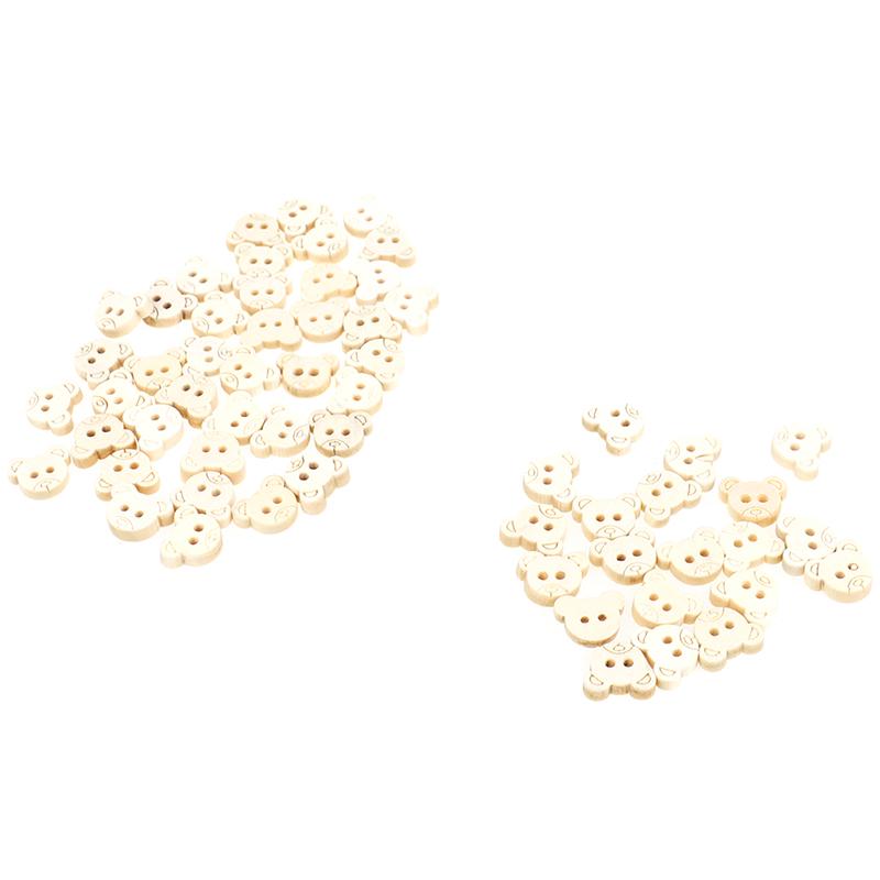 20 st Nalleberlocker 2 hål Träsömnadsknappar för barn 13X11Mm