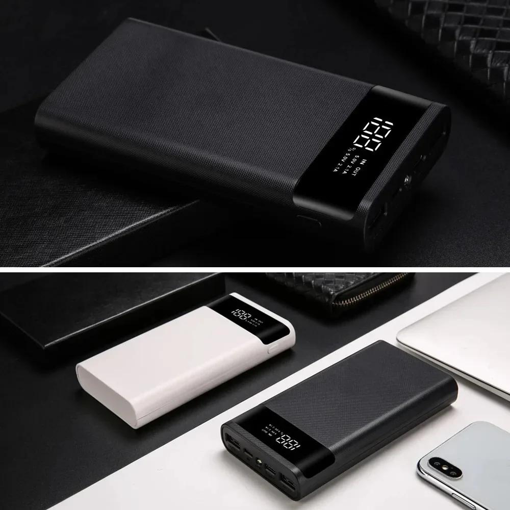 6*18650 Battery Holder Dual USB Power Bank Battery Box Mobile Phone Charger DIY Shell Case Charging Storage Case For Smartphone