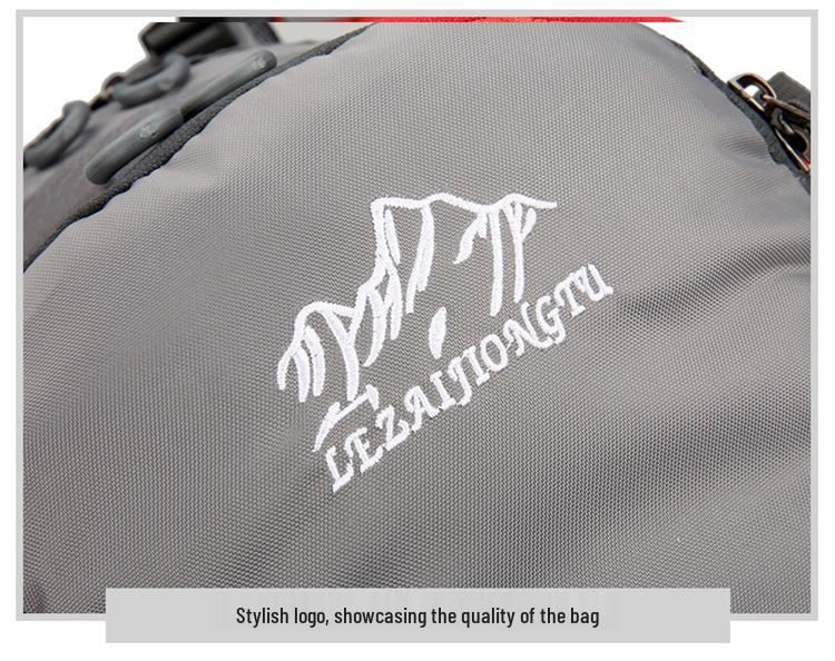 Men's Large Capacity Mountaineering Backpack with Steel Frame and Rain Cover for Outdoor Sports