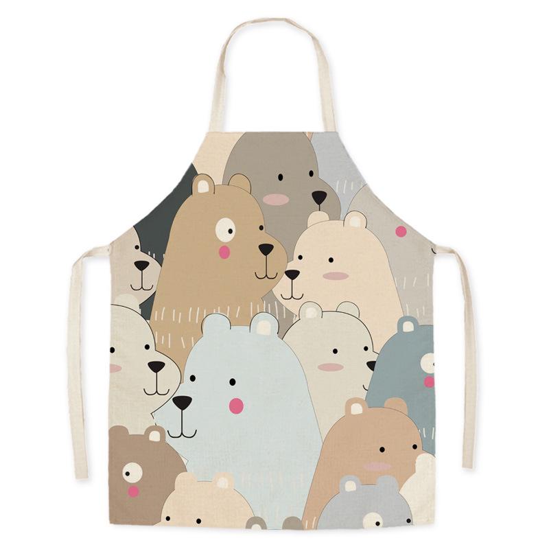 Cartoon Print Oil-Proof Parent-Child Kitchen Apron, Sleeveless Neck-Hanging Style