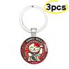 1/3/5Pcs Japanese Good Luck Charm Zinc Alloy Key Ring Maneki Neko Lucky Cat Keychain For Car Keys Bag Pendant Gift