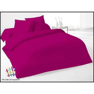 Duvet Cover - Home Decor - Fuchsia - 140x200cm - 100% Cotton - Washable At 40°