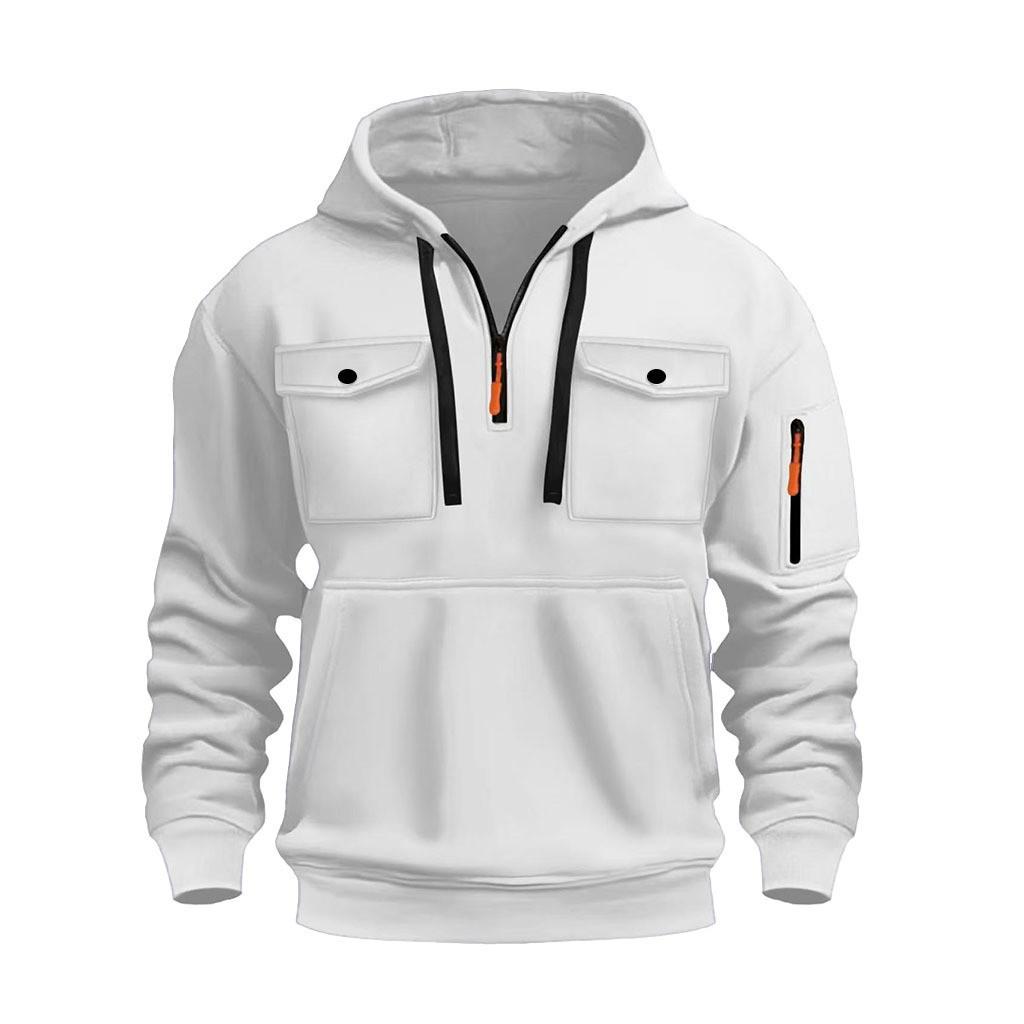 Herren Herbst/Winter Lässiger Vielseitiger Mehrere Taschen Plus Samt Langarm Hoodie
