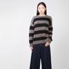Sweet Basil Women's Striped Mohair Blend Knit Sweater
