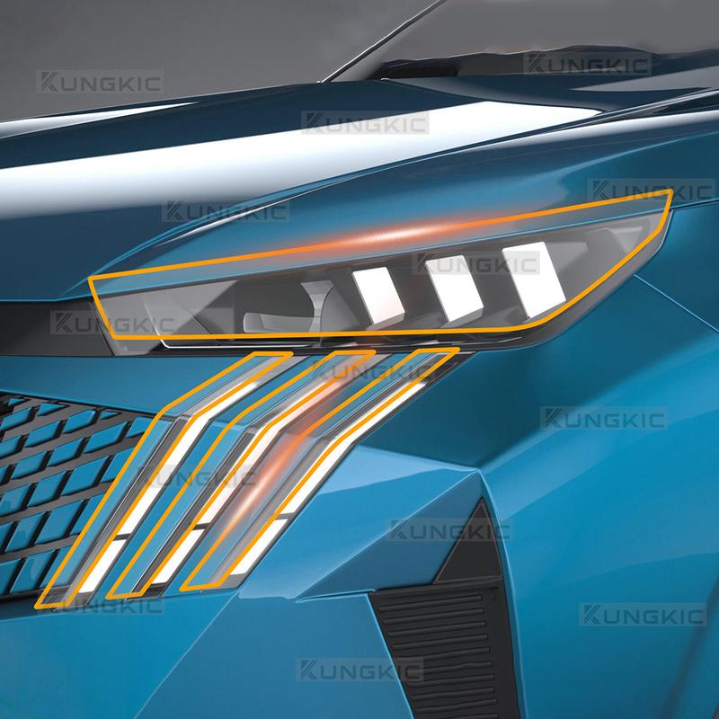 Dla PEUGEOT 3008 2024 2025 Samochodowe Reflektory Lusterka Wsteczne Słupki B C Folia Ochronna Przeciwzarysowaniom Przezroczysta Dymiona Naklejka TPU PPF