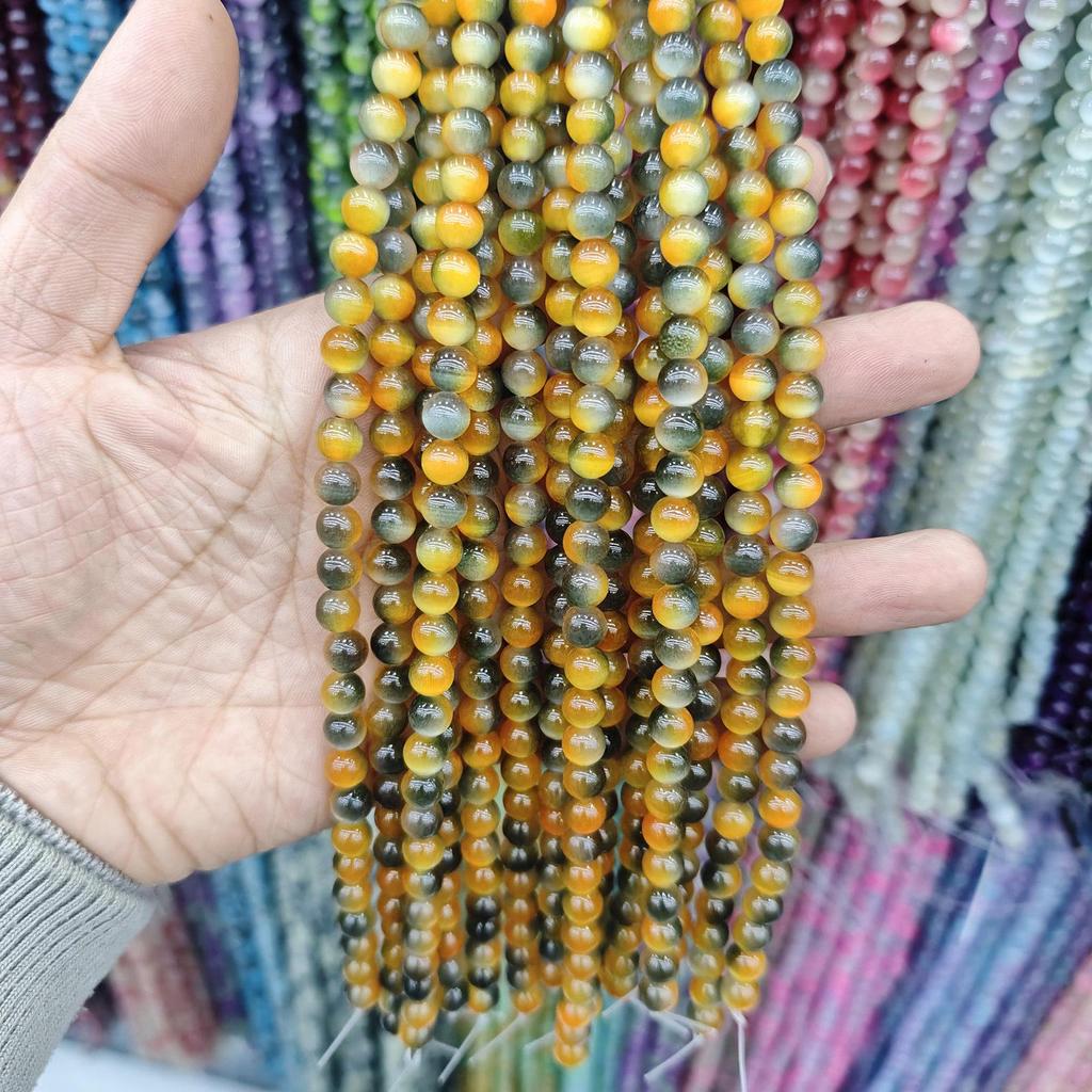 8mm Cat's Eye Stone Beads: Single, Double, Triple-Color, DIY Jewelry Round Beads