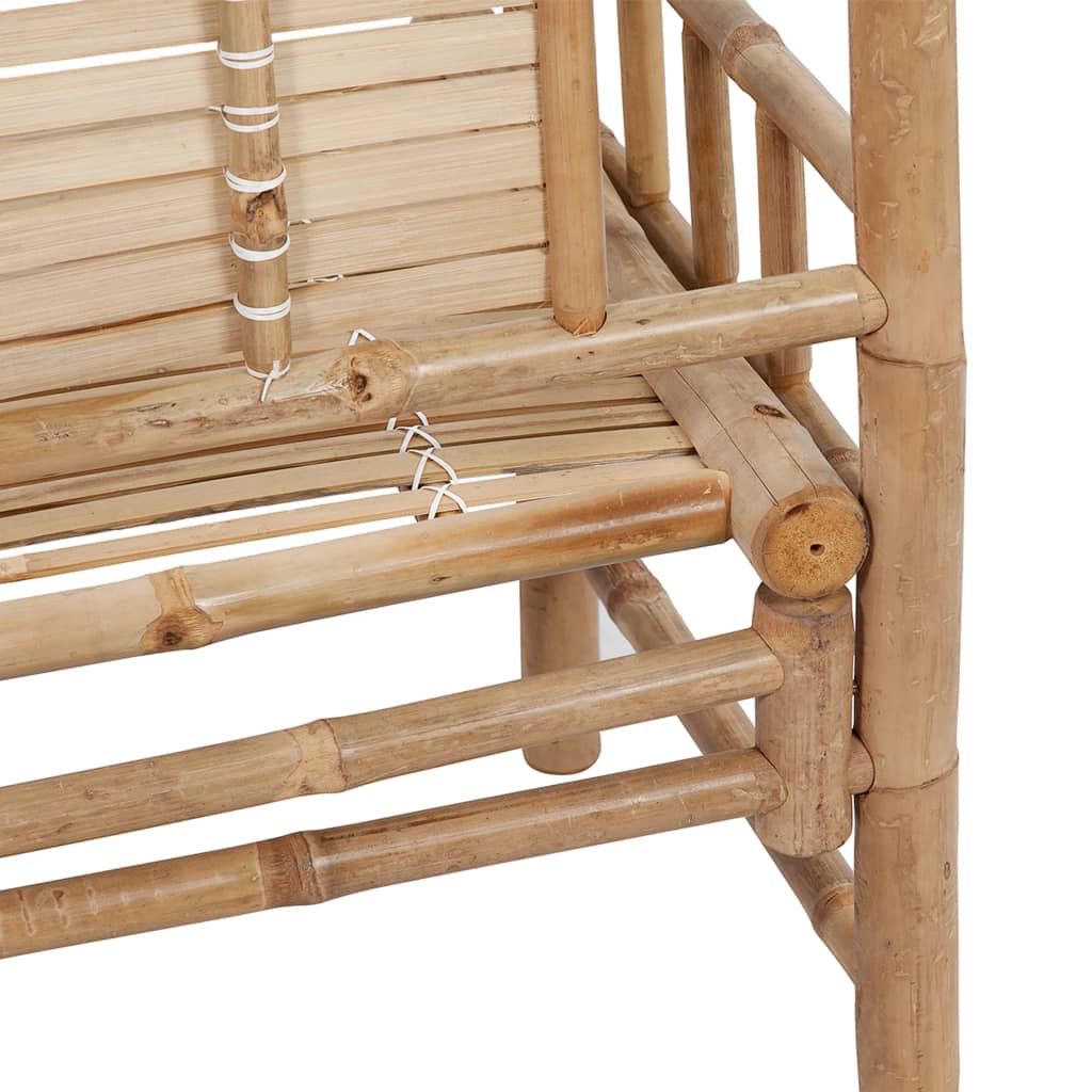vidaXL Bamboo Garden Bench with Cushion 120 cm