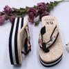 Thick-soled Flip-flops Women's Summer Home Non-slip Outer Wear High-heel Sandals and Slippers Rubber Soles Are Light and Soft