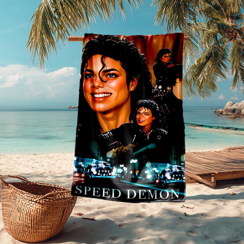 Ultra-weiches Strandtuch mit Michael Jackson Thema, Ideal für Pool - Camping, Tauchen - Perfekter Reisebegleiter, Lebendiges Strandtuch.