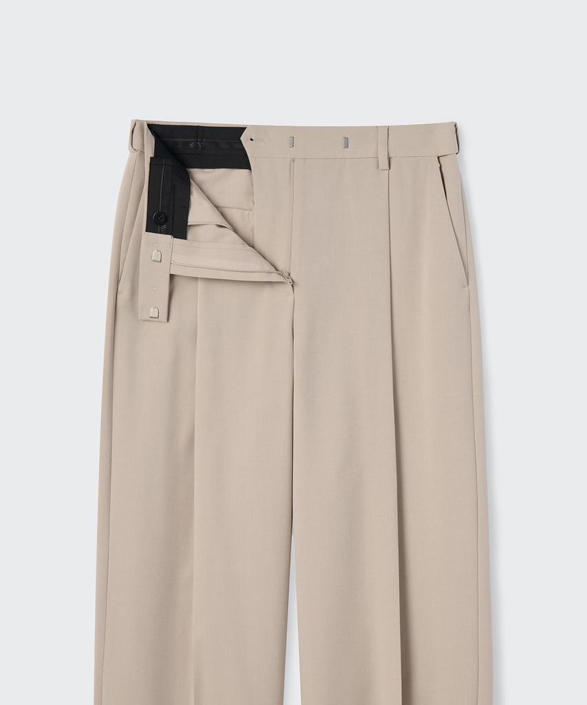 MUSINSA STANDARD WOMAN Women'S Low-Waist Deep Tuck Wide Hidden Banding Slacks [Warm Sand]