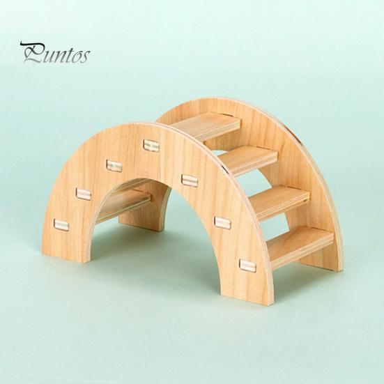 Hamster Platform Villa Double Layer Harmless Pet Toy Solid Wood Dwarf Hamsters House Climbing Play Hut Chews for Home
