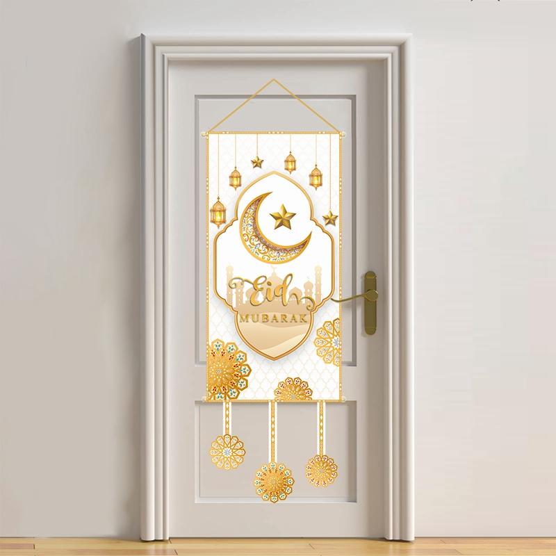 Eid Mubarak Dekobanner 2026 Kareem Ramadan Deko für Zuhause Ramadan Mubarak Hängende Flagge Islamische Muslimische Party Deko Eid Al Adha