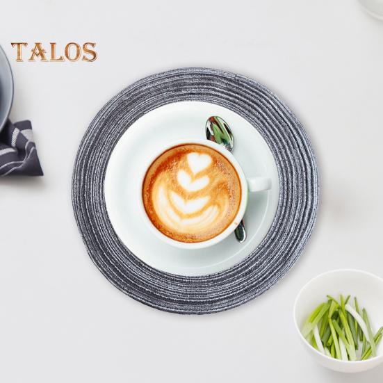 2 Pcs Anti-Slip Round Table Mat Set Woven Placemats Dining Table Non-Slip Coasters for Kitchen Heat Resistant Bowl Pads Drink Mats