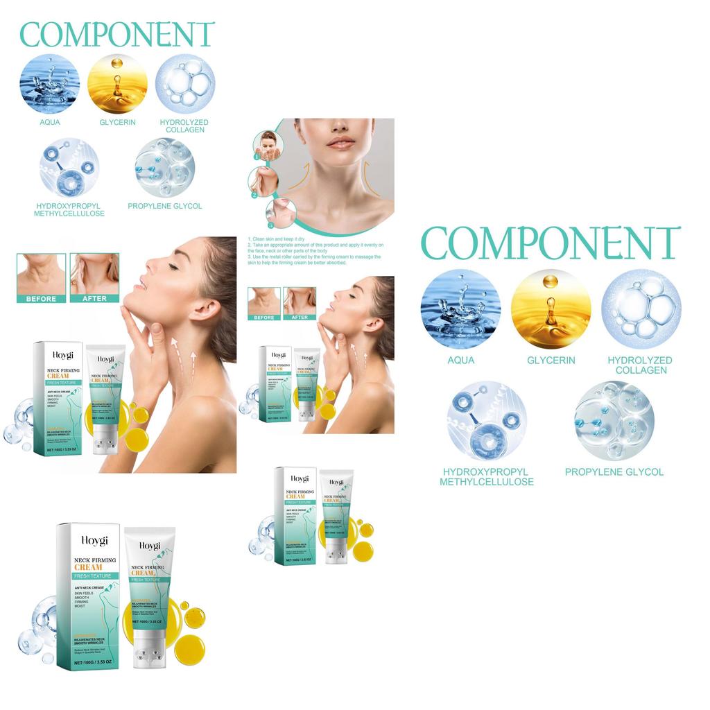 Hoygi Neck Firming Cream Gentle Moisturizing Tightening Radiant Skin Hydration Anti-aging Properties For Youthful Appearance 100g