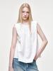 Micheumicheu Halo Drop Scarf Sleeveless Tank Top [White]