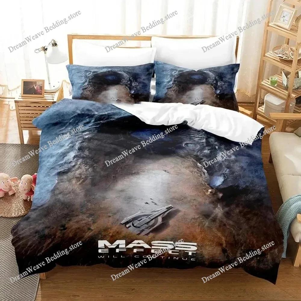 Mass Effec Bedding Set Single Twin Full Queen King Size Bed Set Adult Kid Bedroom Duvet Cover Sets 3D Print Game Bed Sheet Set74