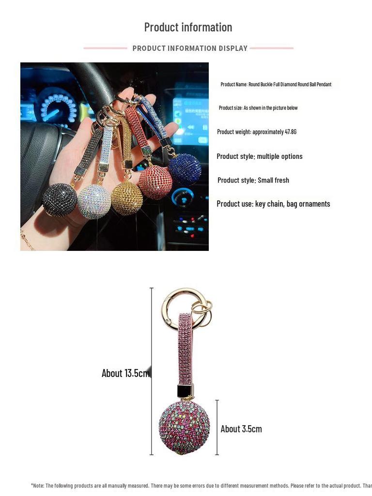 Elegant Handmade Diamond Keychain: Stylish Women's Car Accessory & Pendant